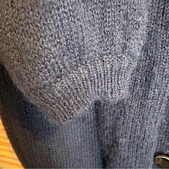 Sezane Black Pointelle Knit Cardigan Sweater Mohair Elegant Luxury Womens Large - Picture 6 of 12